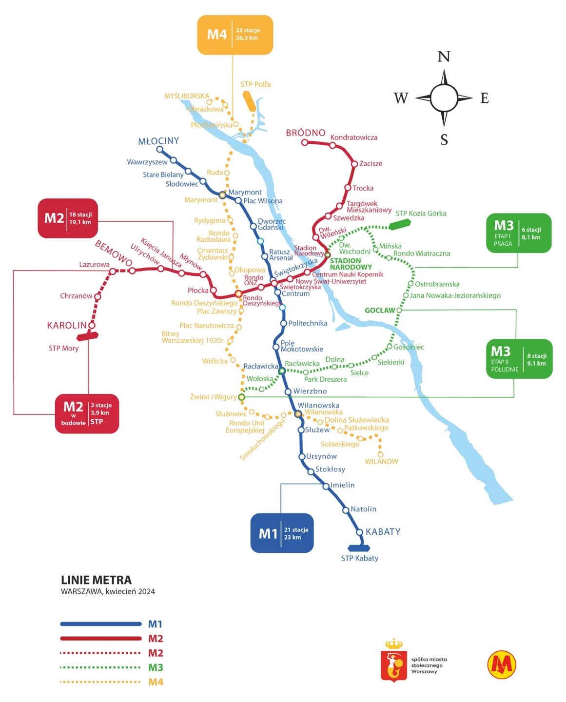 Plan linii metra w Warszawie do 2050 roku | fot. Metro Warszawskie