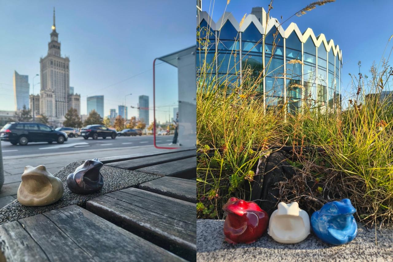 figurki żab w Warszawie | fot. Jarosław G./facebook
